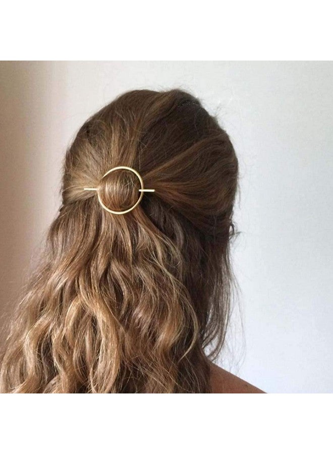 Dreamin Dreamyn Round Hair Clips Hollow Circle Hair Barrettes Fashion Geometric Hairpins Minimalist Hair Accessories Hair Jewelry For Women And Girls (Gold)  - Image 3