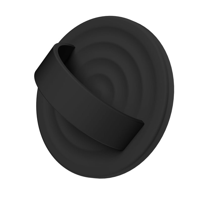 COFFKER Magnetic Phone Grip Ring Holder, Liquid Silicone Magnet Cell Phone Grip Finger Loop, Compatible with Magsafe, Back of Phone for iPhone 17/16/15/14/13/12 Series, Black - Image 1