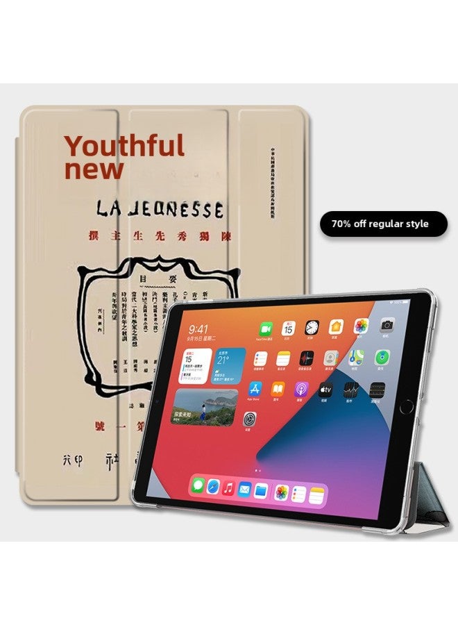 Suitable For IPad Protective Cover Air5 Anti-fall 10.2 Inch 56 Tri-fold Pro11 Airbag Mini6 Pen Slot 12345 Case-Color:Youth (regular Three-fold Airbag)-Applicable Model:iPad Pro2020/2021/2022 Full Screen (11 Inches) Universal