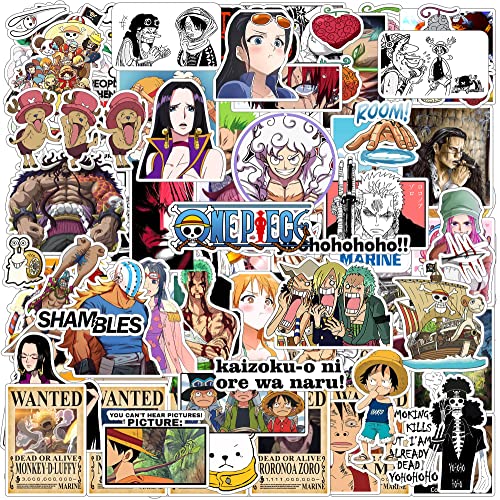 Thepaper9store Vinyl Pack of 85+ One Piece Stickers for Laptop, Phone Case, Guitar, Bike, Pc, Scrapbook etc. Waterproof Glossy Laminated Residue Free Anime Stickers, self-adhesive, 6 cm - Image 1