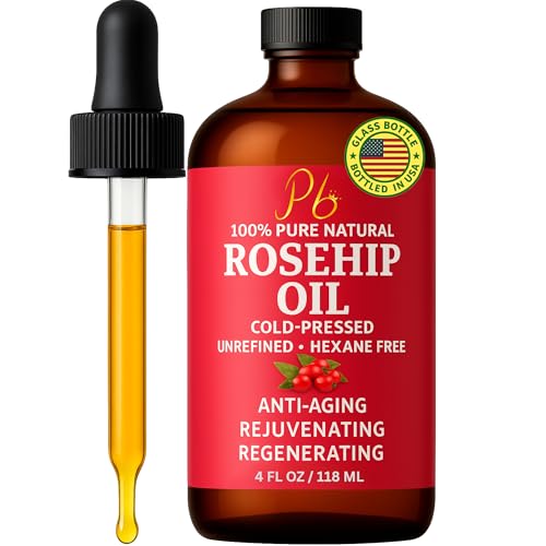 Pomberries Rosehip Seed Oil â€“ Cold-Pressed & Unrefined, Rosehip Oil for Face, Skin & Hair â€“ Rose Hip oil for Scars, Wrinkles, Stretch Marks, Daily Hydration & Gua Sha Massage, 4 fl oz - Image 1