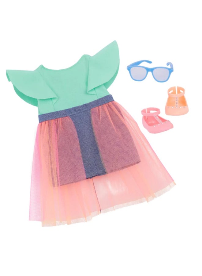 Our Generation Lisa Fashionable Doll in Denim Tulle Skirt Outfit Multicolor 18 Inch BOGBD31491Z - Image 4