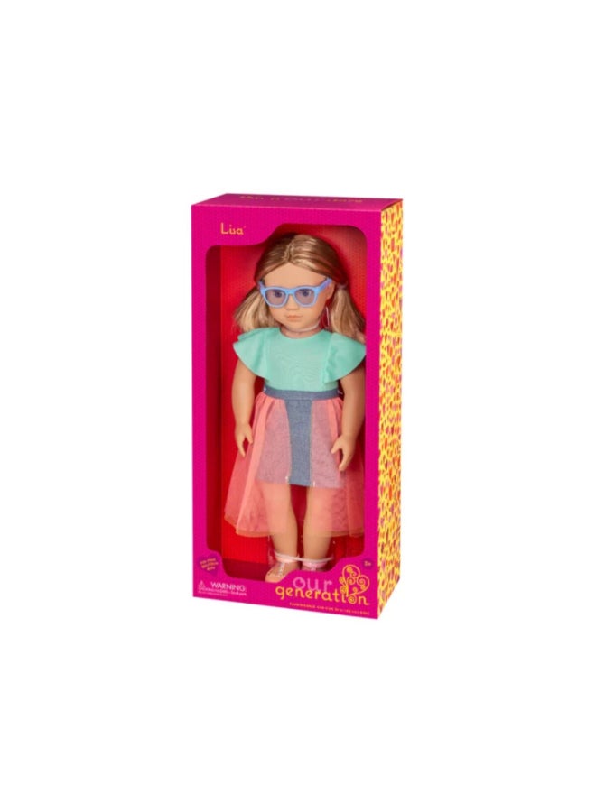 Our Generation Lisa Fashionable Doll in Denim Tulle Skirt Outfit Multicolor 18 Inch BOGBD31491Z - Image 5