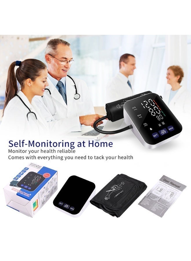 بواي جهاز قياس ضغط الدم، مراقب ضغط الدم الأوتوماتيكي الرقمي للذراع مع ذاكرة ل 2 مستخدمين، سوار قابل للتعديل، شاشة LED كبيرة فائقة الوضوح، قياس دقيق لمعدل ضربات القلب وضغط الدم، يعمل بالـ USB-C والبطارية - Image 5
