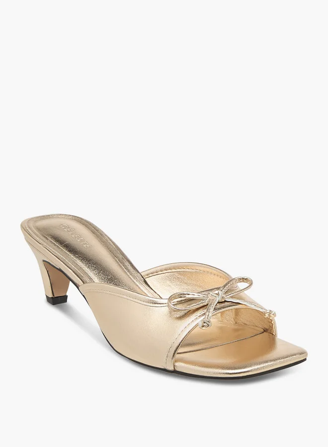 Celeste Women's Bow Accent Slip-On Sandals with Kitten Heels