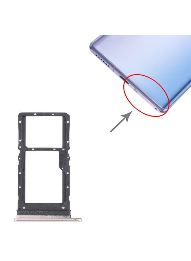 erorex SIM Card Tray + SIM Card Tray / Micro SD Card Tray for Honor Play 30 Plus(Gold) - Image 4