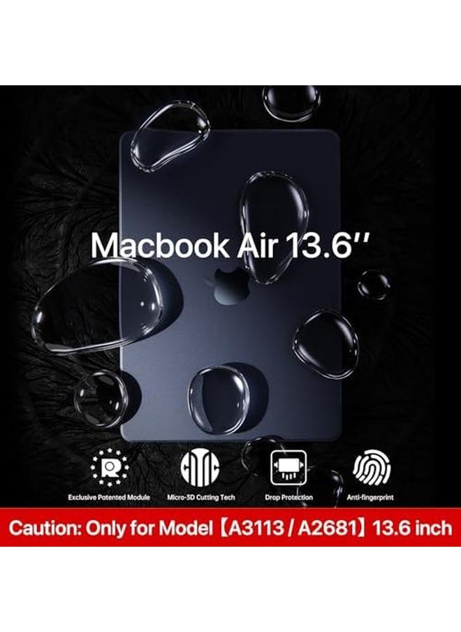 erorex Compatible For Macbook Air 13.6 Inch Case M3 M2 2024 2022 Release Model A3113 A2681 Sturdy Protective Plastic Hard Shell Case Cover For Macbook Air M2 13 Inch Case Midnight  - Image 4