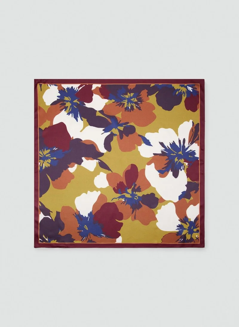 MANGO Floral satin scarf