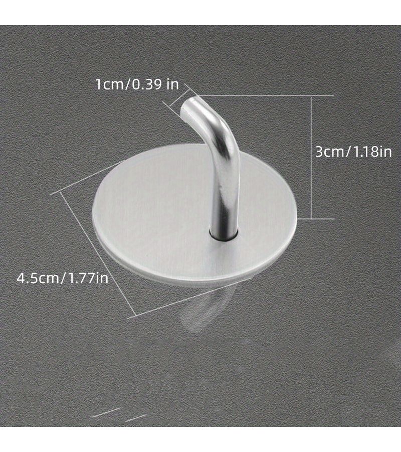 Silvery Self Adhesive Hooks for Bathroom Kitchen Towel Wall Mounted Clothes Storage - Image 3
