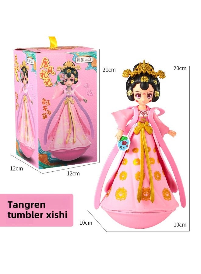 Tang Style Tumbler Ancient Four Beauties Xishi Mink Cicada Music Tumbler Xi'an Tourist Souvenir Desktop Decoration-Specifications:Tang Dynasty Music Tumbler-Xi Shi - Image 1