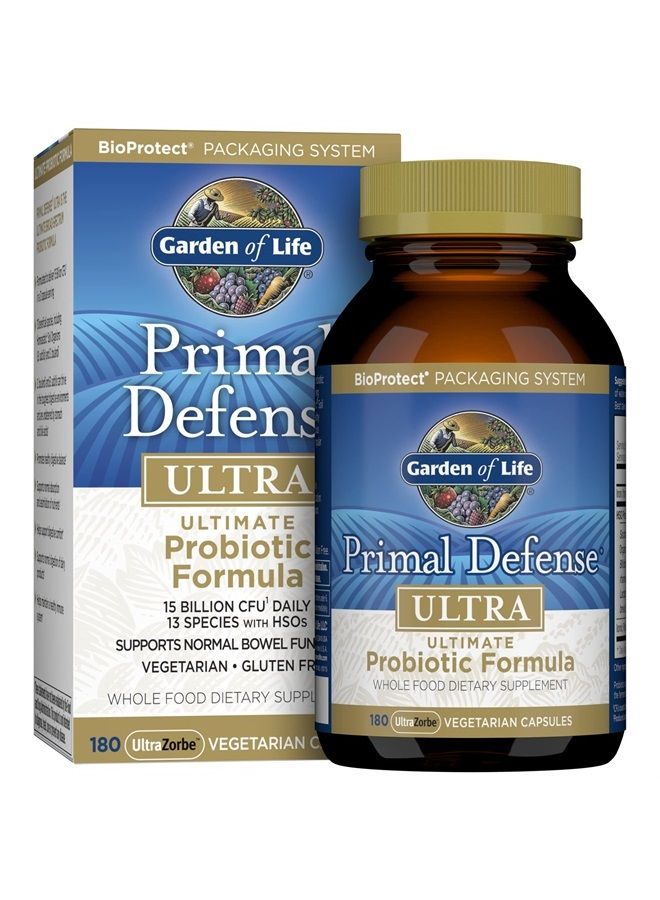 Whole Food Primal Defense Ultra Ultimate Probiotic Dietary Supplement Vegetarian Capsules for Digestive and Gut Health, 180 Count