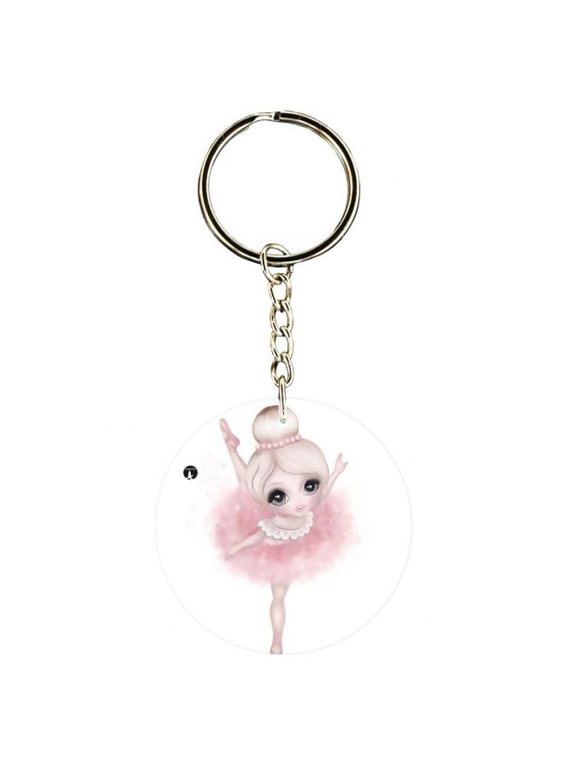 RKN Double Sided Ballet Girl Printed Keychain
