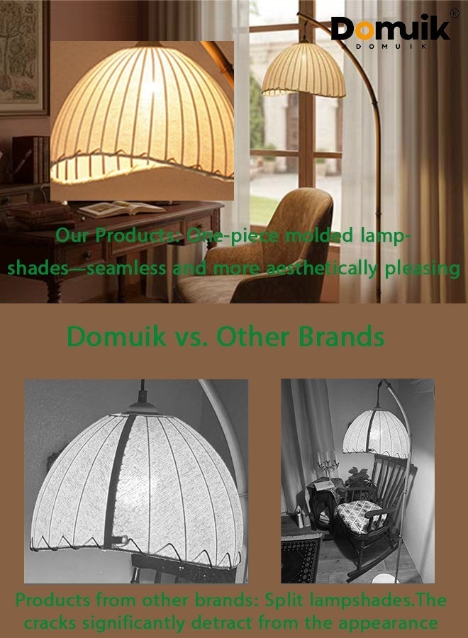 DOMUIK Floor Lamp for Living Room with Brightness Adjustment, Modern Arc Floor Lamp with Fabric Lampshade, Vintage Standing Lamp for Bedroom, Office, Study Room(G) - Image 4