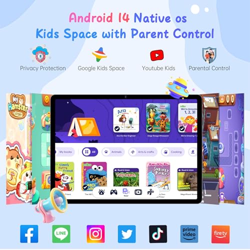 HAOVM Tablet 10 inch Android 14, 4G SIM Unlocked, Kid Tablet with SIM Card Slot, IPS Touch Screen, 2.0GHz Fast Processor, 3GB+32GB+TF Expand,2.4G/5GHz WiFi,8MP Camera, GPS, with Blue case - Image 4