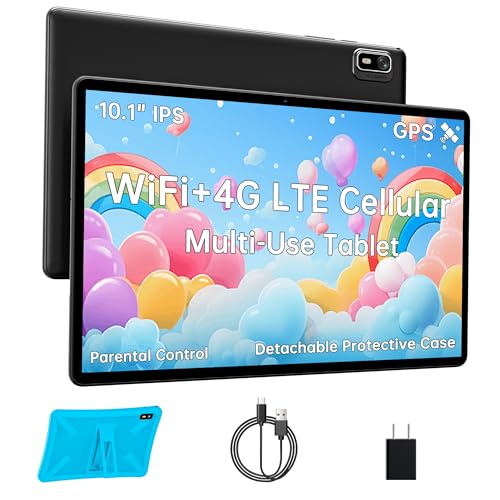 HAOVM Tablet 10 inch Android 14, 4G SIM Unlocked, Kid Tablet with SIM Card Slot, IPS Touch Screen, 2.0GHz Fast Processor, 3GB+32GB+TF Expand,2.4G/5GHz WiFi,8MP Camera, GPS, with Blue case - Image 1