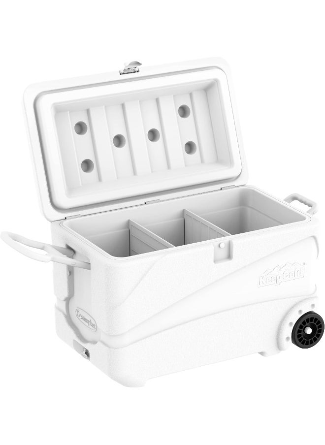 Cosmoplast 84L Keepcold Deluxe Icebox With Wheels, White