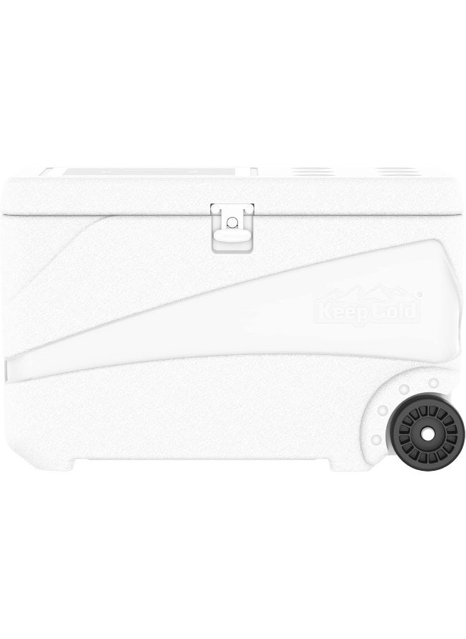 Cosmoplast 84L Keepcold Deluxe Icebox With Wheels, White