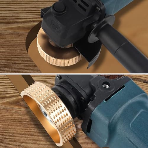 Serplex® 5Pcs Angle Grinder Wood Carving Disc Set, 4 and 4 1/2 Angle Grinder Attachments with 5/8 inch Arbor, Stump Grinder Tool Grinding Wheel Shaping Disc for Wood Cutting, Grinder Cutting Wheel - Image 5