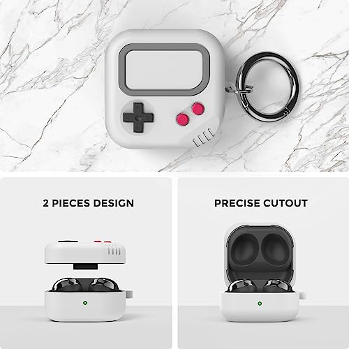 TRONWIN Galaxy Buds Pro 2 case, Retro Game Design Case for Samsung Galaxy Buds 2 Pro/Live/Fe, Silicone Case Cover for Men/Women (Light Grey) - Image 3