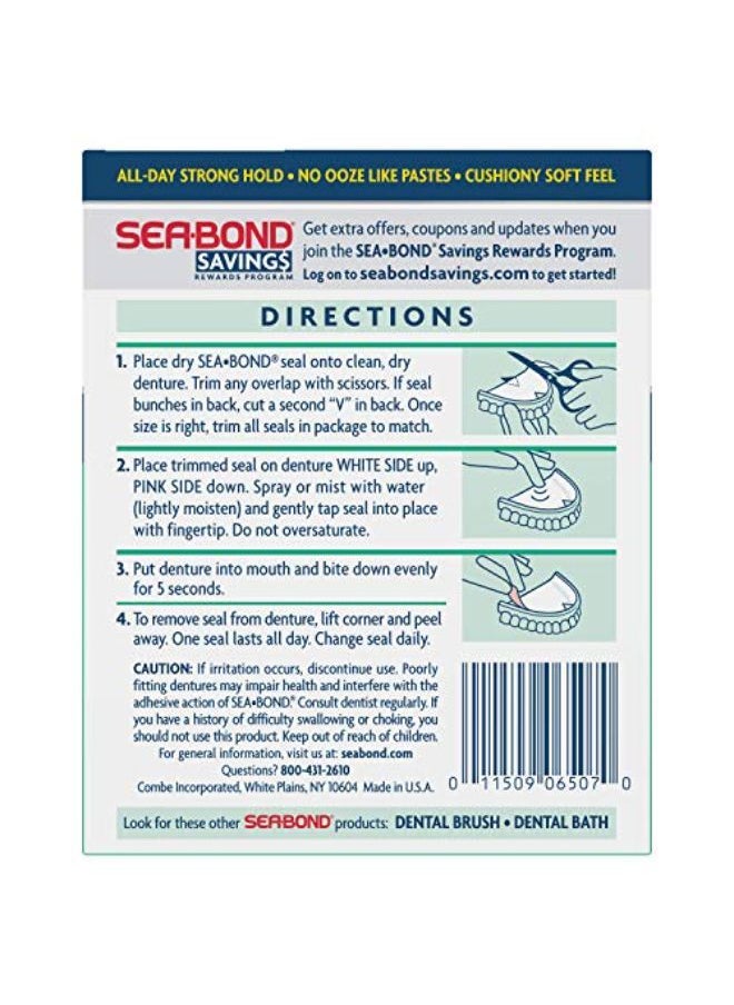 Sea-Bond - Secure Denture Adhesive Seals, Fresh Mint Uppers, Zinc Free, All Day Hold, Mess Free, 30 Count - Image 1