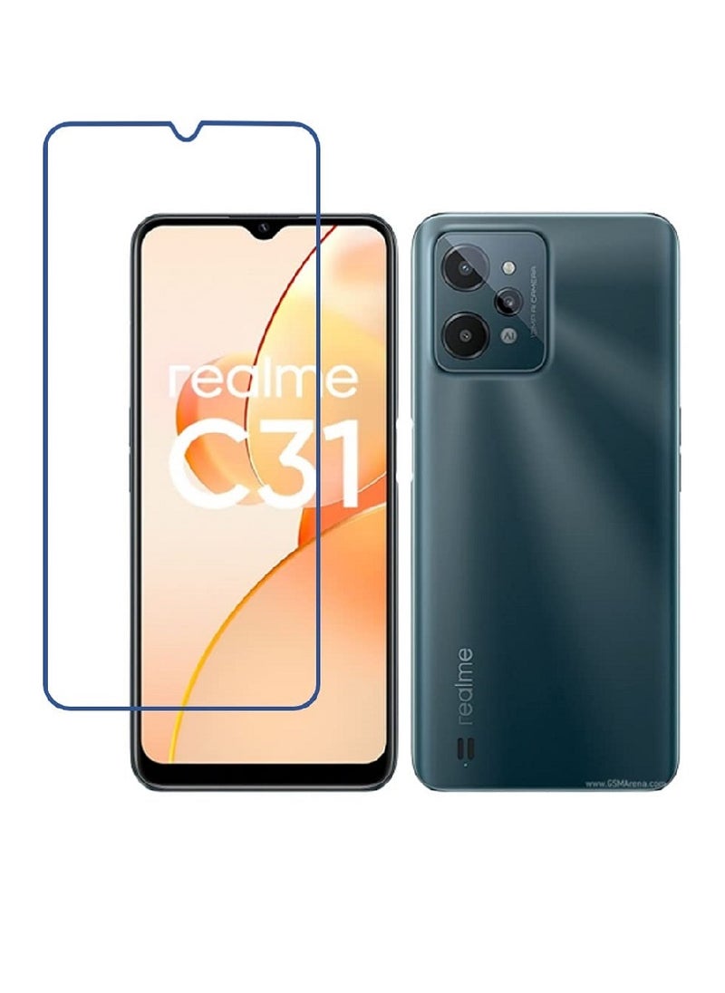 Super Tempered Glass Screen Protector Clear Designed For Realme C31  Full Screen Coverage And Bubble Free - Image 1