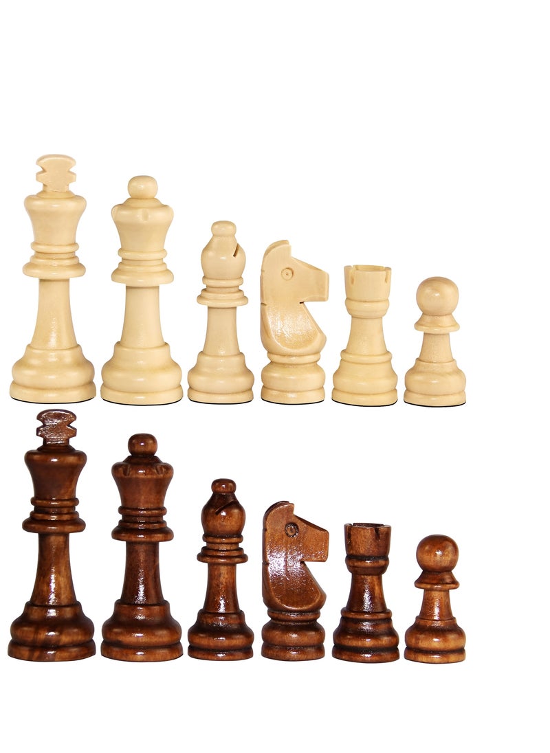 null - Large size beech wood chess for adults + table cloth - Image 1