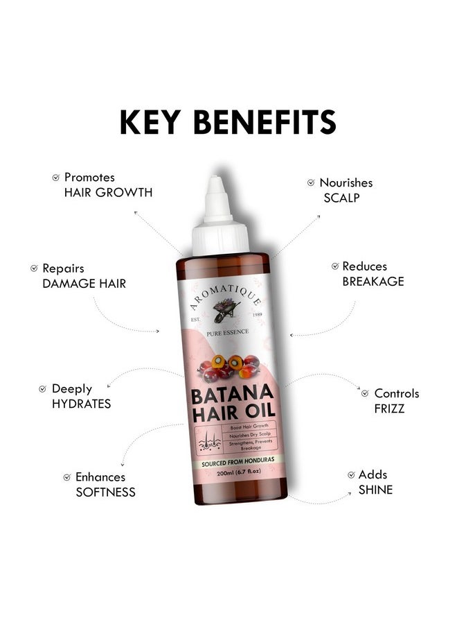 AROMATIQUE Batana Oil Enriched With Rosemary, Argan, Onion, Castor Oil & More - Batana Oil For Hair Growth - Nourishes Hair & Adds Shine - Batana Oil (200 Ml)  - Image 3