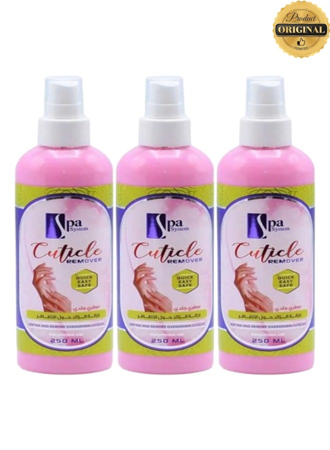 Spa System 3 Pieces Cuticle Remover Quick Easy Safe 250ML - Image 1