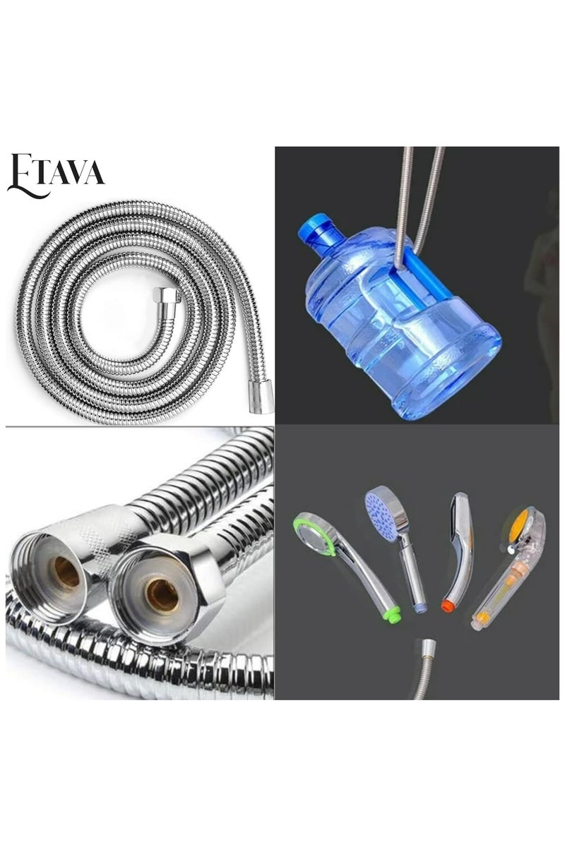 ETAVA Shower Hose & Shattaf Pipe 120 cm | High Pressure Stainless Steel Handheld Shower Pipe – Anti-Leak, Flexible Replacement for Bathroom Tap - Image 5