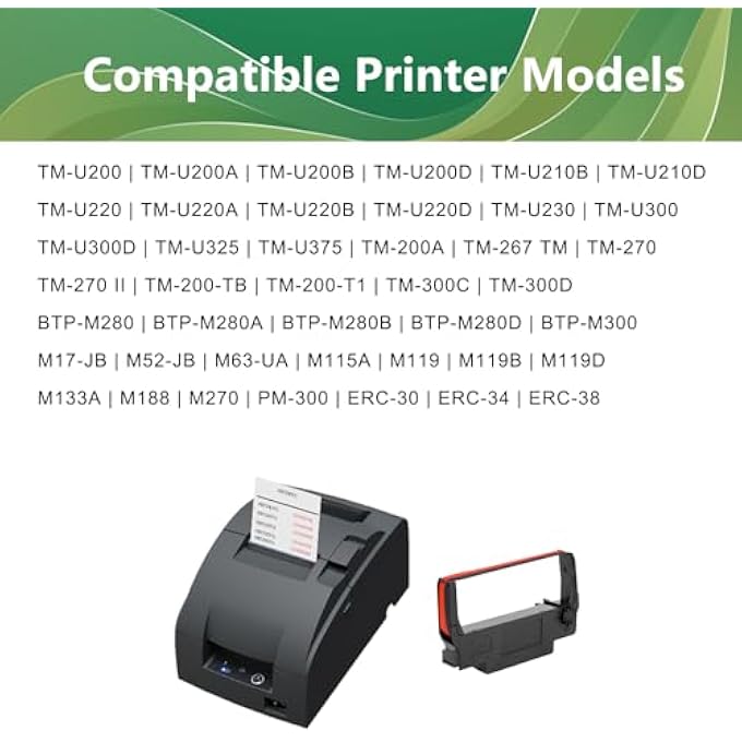 24-PACK ERC-30 ERC-34 ERC-38 B/R RIBBON CARTRIDGE BLACK AND RED INK REPLACEMENT FOR EPSON ERC30/34/38, TM-U220, BTP-M300, GRC-220BR PRINTERS, INDIVIDUALLY SEALED FOR LONGEVITY - Image 3