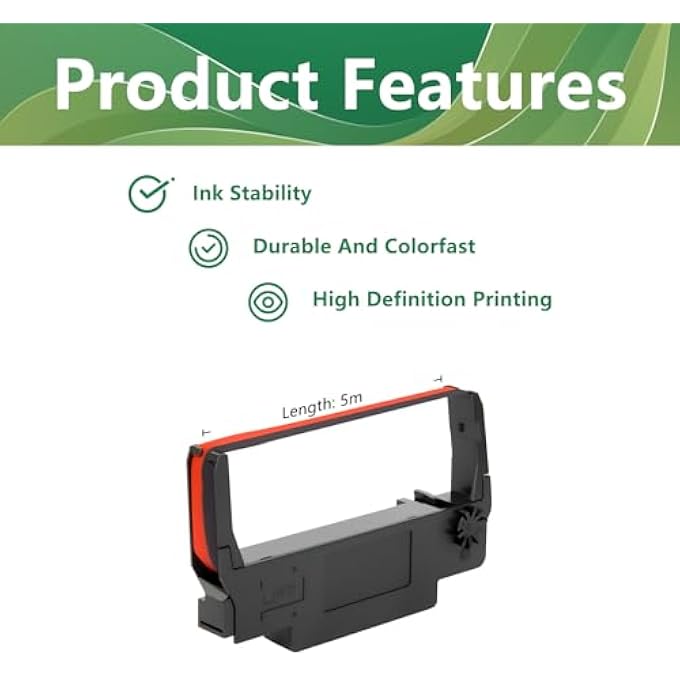 24-PACK ERC-30 ERC-34 ERC-38 B/R RIBBON CARTRIDGE BLACK AND RED INK REPLACEMENT FOR EPSON ERC30/34/38, TM-U220, BTP-M300, GRC-220BR PRINTERS, INDIVIDUALLY SEALED FOR LONGEVITY - Image 2