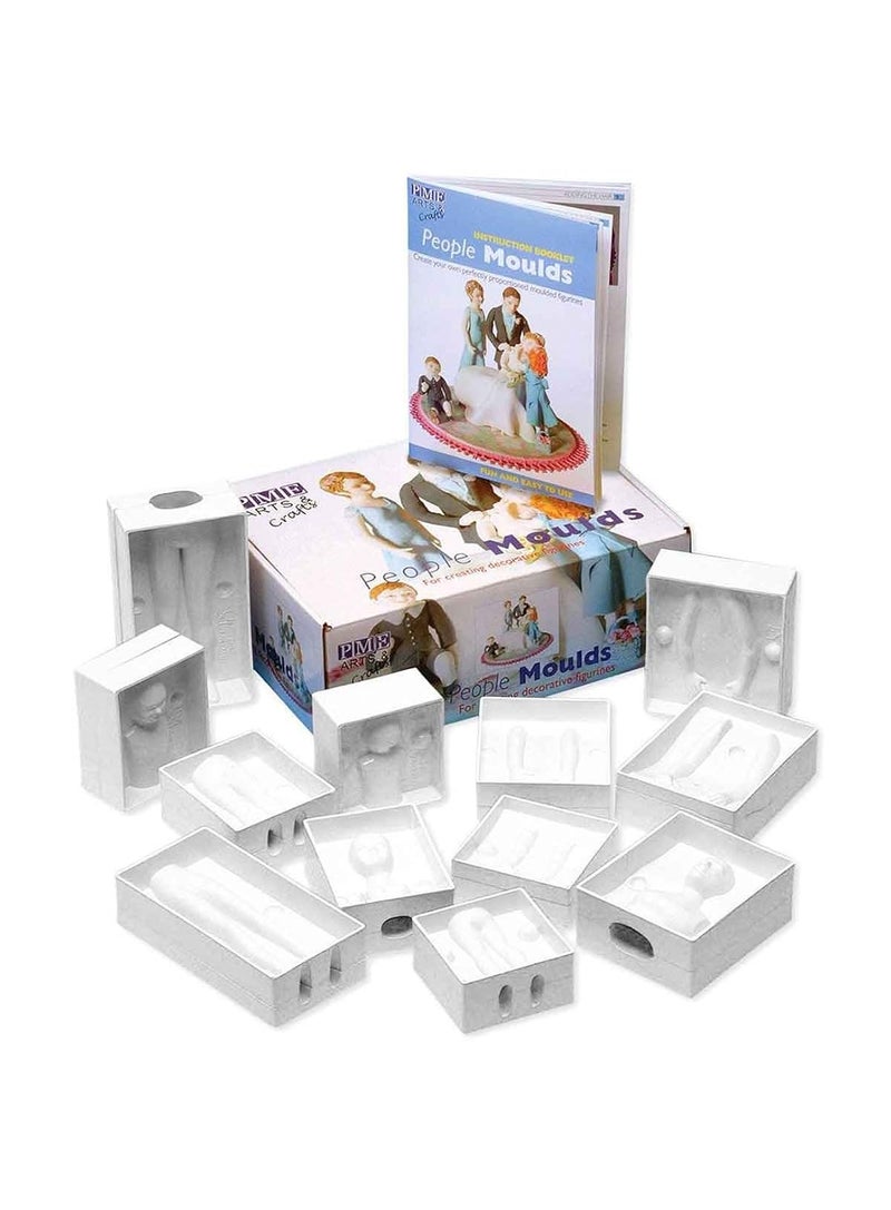 Cake Decor 4 Set Fondant 3D People Shaped Cake Figure Mold Family Set Human Body Decorating Mould for Men Women Children Set of 24 Pieces - Image 1
