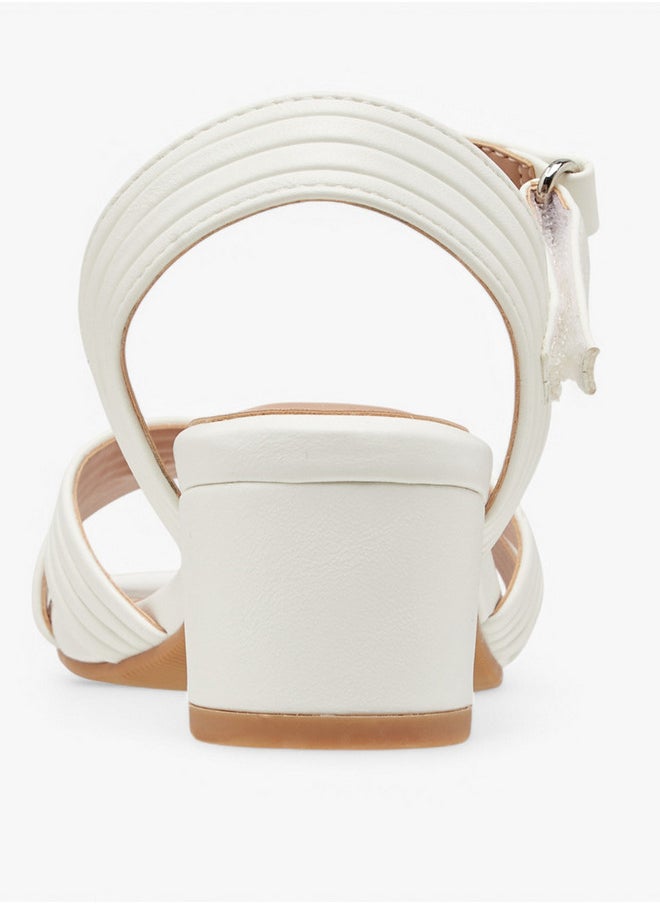 Celeste Girls' Block Heel Sandals with Hook and Loop Closure  - Image 5