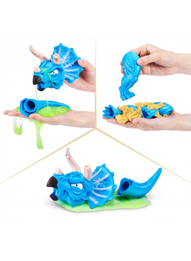 Smashers Dino Island T-Rex Battles (Red Version) by ZURU 50+ Surprises Boys Collectible Dinosaur T-Rex Triceratops Surprise Slime Sand Compounds Discovery - Image 2