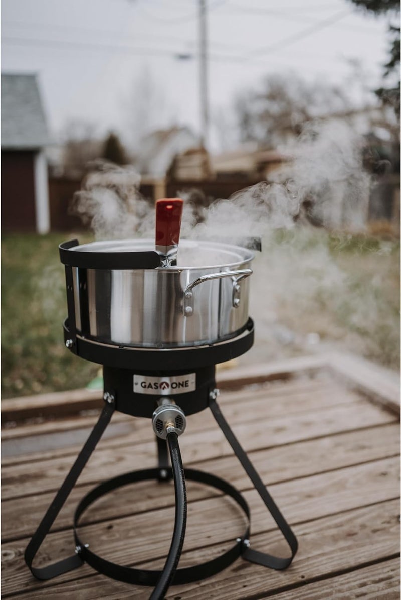 GasOne Gas One Aluminum Cooking Pot Deep Fryer with Basket â€“ 10QT Aluminum Fry Pot with Easy Grip Handle â€“ Durable Food Grade Outdoor Fryer with Perforated Strainer Basket â€“ Ideal for Seafood, Chicken - Image 5