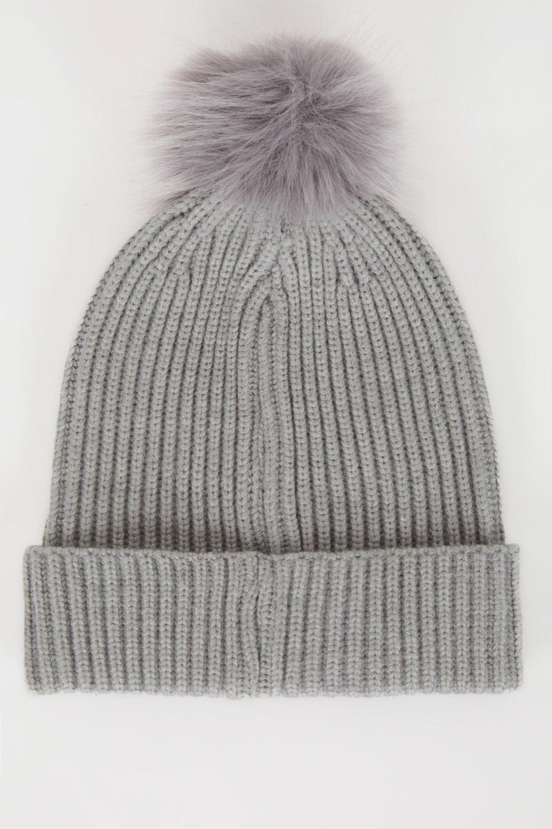 DeFacto Grey Girl Girl Pompom Beanie Casual - Image 4