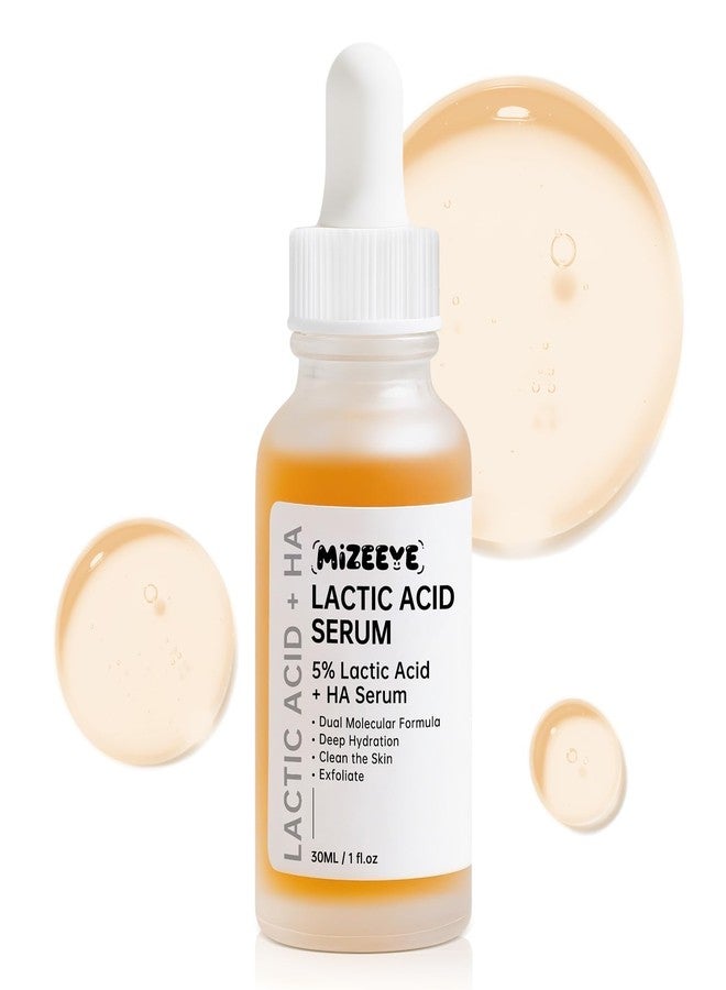 MIZEEYE Lactic Acid Serum For Women, 30ML Moisturizing Lactic Acid 5% + Hyaluronic Acid Face Serum For Exfoliating, Dry Skin. - Image 1