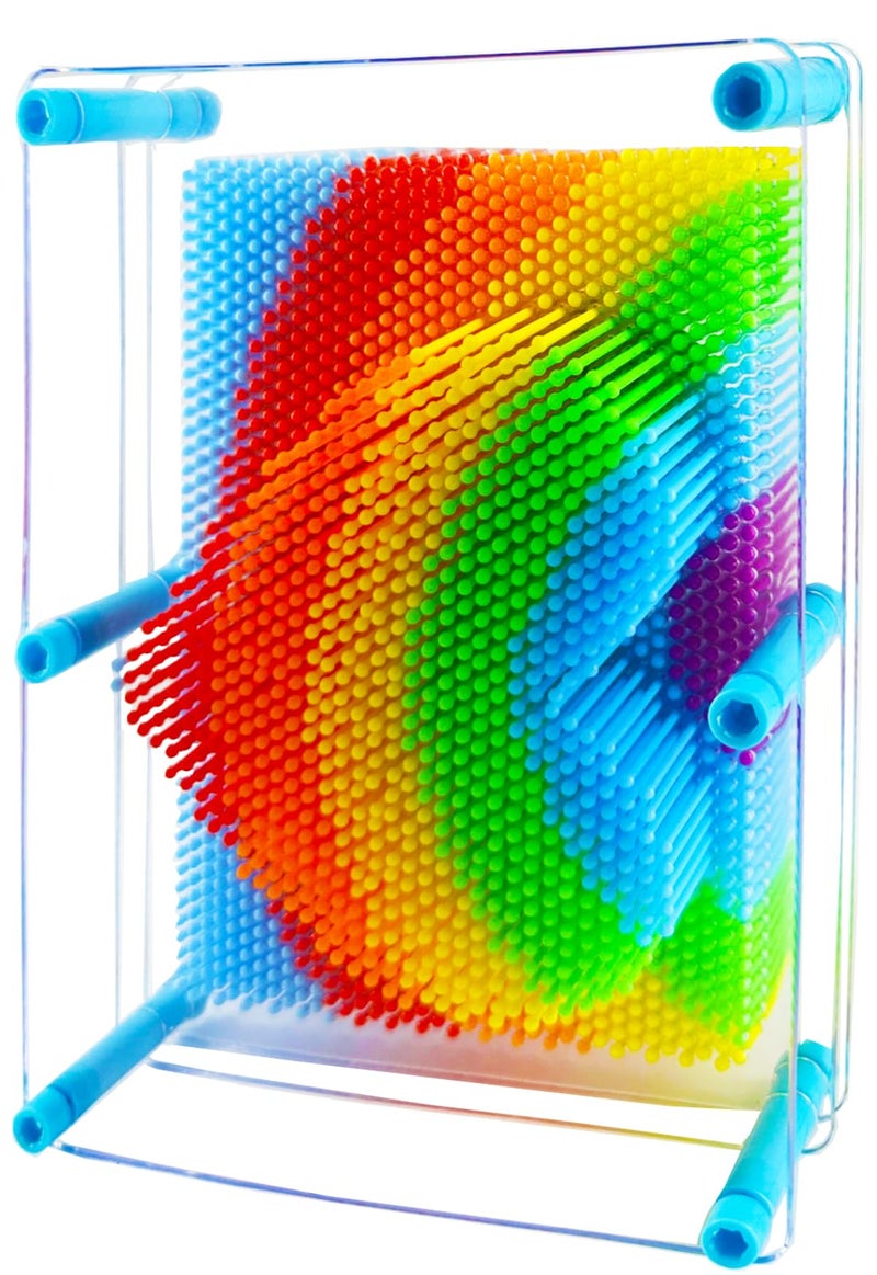 Sharkwill 3D Pin Art Intellectual Fun Toy Rainbow Pin Art Palm Board Extra Large6 x8 Inches Arouse Sense of Imagination Innovative Boundless Creativity - Image 3