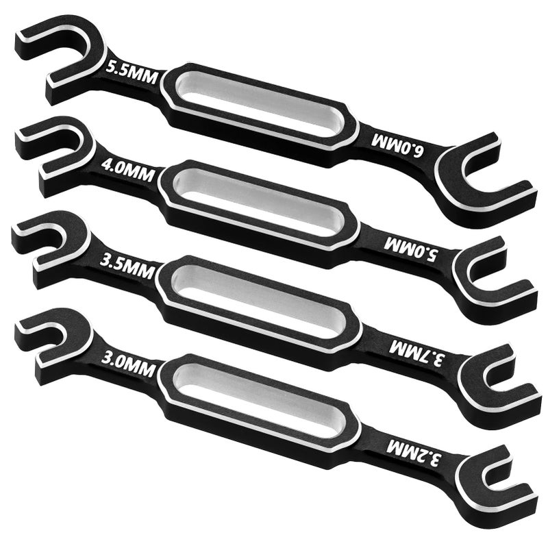 RCenjoy 4PCS RC Wrench 3032353740505560mm Turnbuckle Nut Ball Joint Remover RC Repair Tool for RC Crawler Car Boat Upgrade Parts Silver - Image 3