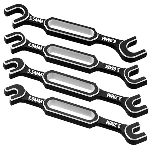 RCenjoy 4PCS RC Wrench 3032353740505560mm Turnbuckle Nut Ball Joint Remover RC Repair Tool for RC Crawler Car Boat Upgrade Parts Silver - Image 1