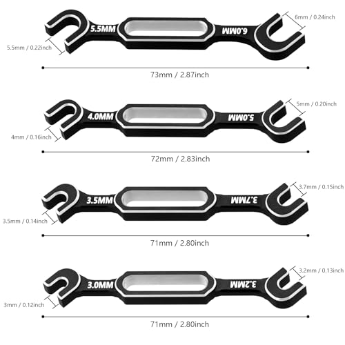 RCenjoy 4PCS RC Wrench 3032353740505560mm Turnbuckle Nut Ball Joint Remover RC Repair Tool for RC Crawler Car Boat Upgrade Parts Silver - Image 5