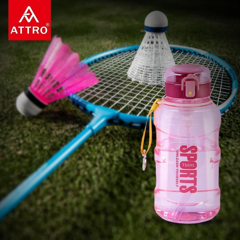 ATTRO Attro Pro Sip 750ml Bottle Stylish Functional Comes with flip top lid Straw Easy to Carry with Hand Strap BPA Free Leakproof Perfect for Gym WorkoutSportsSchool OutdoorBubblegum Pink - Image 5