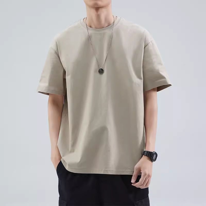 100% Pure Cotton 200G Xinjiang Cotton Heavy Combed Cotton Round Neck Bottoming T-Shirt Short-Sleeved T-Shirt For Men And Women Casual And Breathable - Image 5