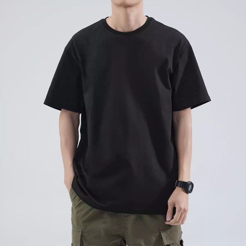 100% Pure Cotton 200G Xinjiang Cotton Heavy Combed Cotton Round Neck Bottoming T-Shirt Short-Sleeved T-Shirt For Men And Women Casual And Breathable - Image 1