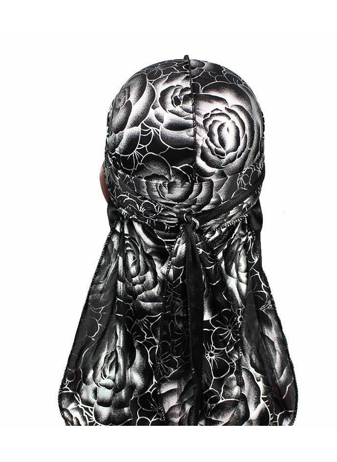 Generic High-Quality Rose Silk Durag Cap Red Gold  - Image 4