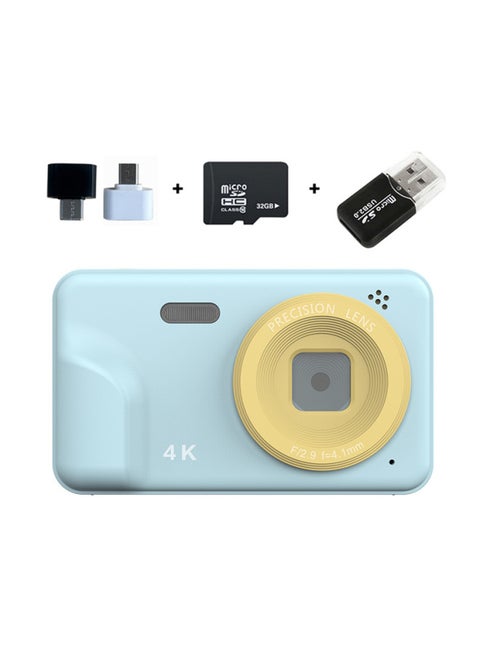 Ccd Camera Student Party Cheap Portable Digital Camera Selfie Mobile Phone High Color Value Gift Wholesale-Body Color:Blue 32G Memory Card USB Card Reader TYPE-C Adapter