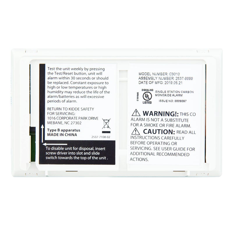 Kidde Carbon Monoxide Detector with 10-Year Battery, 3 LEDs, Replacement Indicator, Test-Reset Button - Image 5