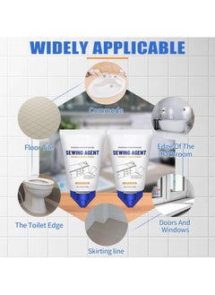 CMGTYYD 2Pack Tile Grout Paint, Cement Crack Filler, Grout Sealer for Shower Tile, Floor Tile, and More - Complete Solution for Filling Cracks and Gaps in Tile Surfaces, Easy and Safe to Use(White)  - Image 2