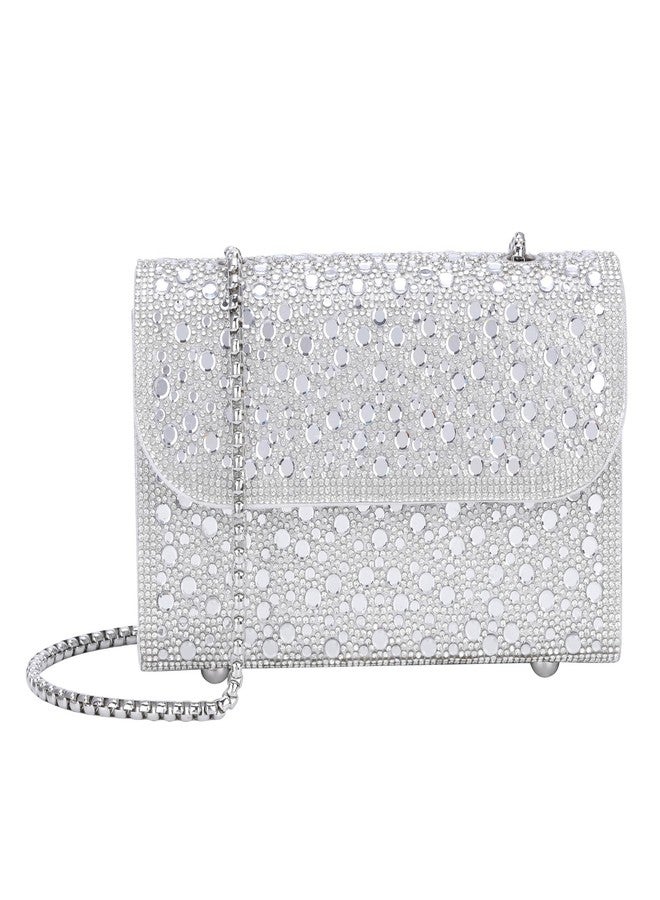 Ayliss Evening Bag Clutch Purses for Women Formal Dressy Evening Handbags Crossbody Bag for Wedding Cocktail Prom Party (Silver) - Image 1