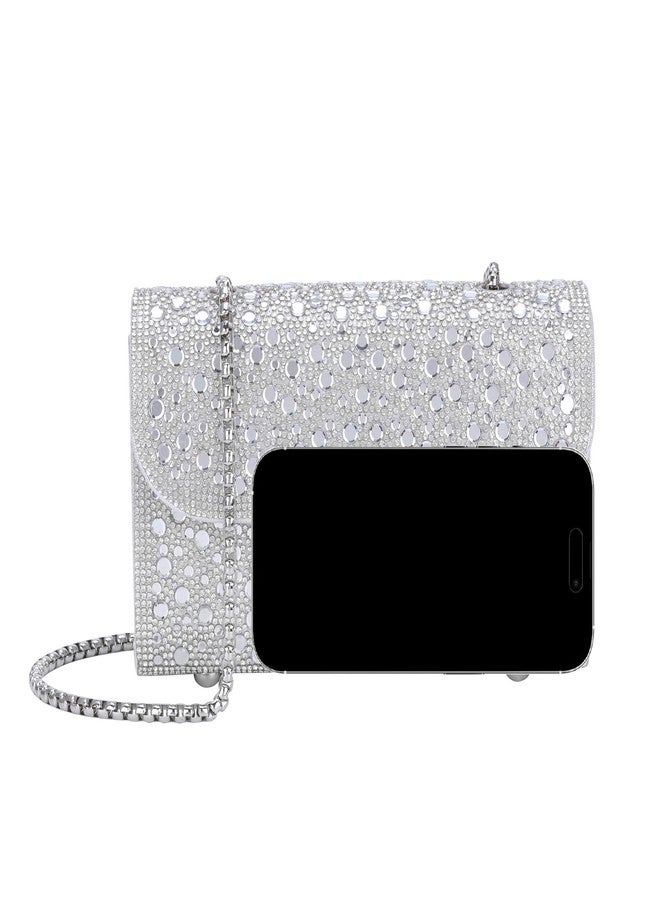 Ayliss Evening Bag Clutch Purses for Women Formal Dressy Evening Handbags Crossbody Bag for Wedding Cocktail Prom Party (Silver) - Image 5